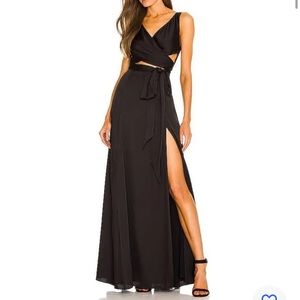 Donna Karan x Revolve Black Cross Front Long Dress